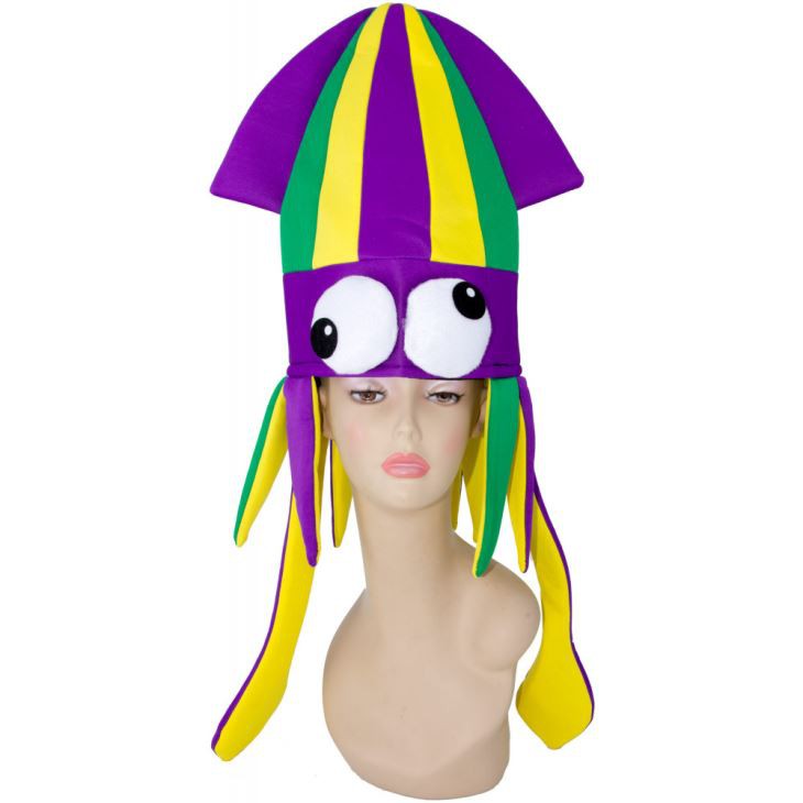 Sou entènèt jwèt Mardi Gras Squid chapo